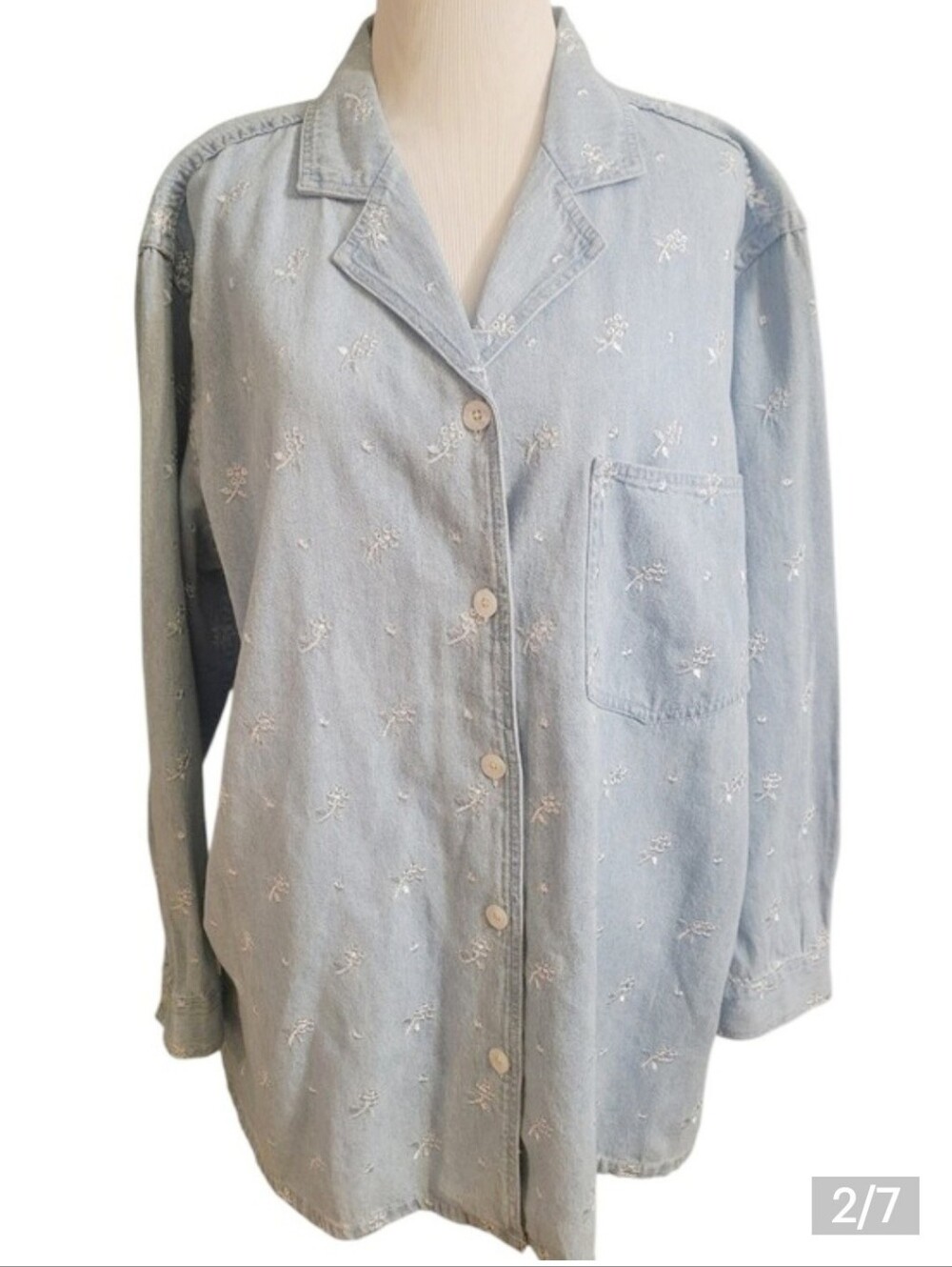 Denim & Co. Long Sleeve Denim Shirt Size 1X - Picture 2 of 7